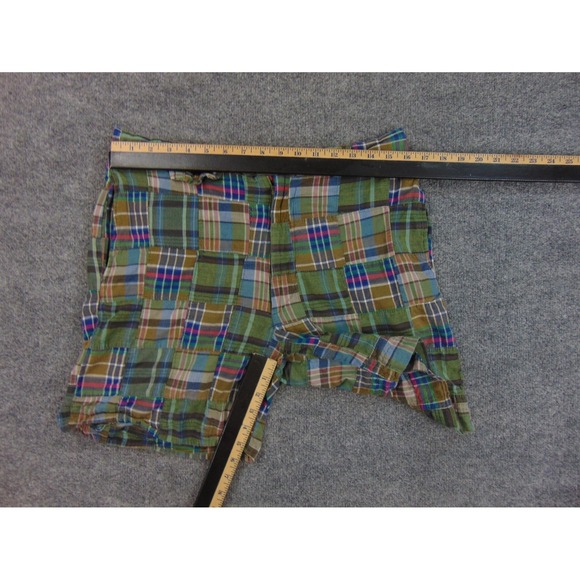Thornton Bay Shorts Mens 34 Patchwork Madras Plaid Preppy Cotton Casual - Picture 3 of 8
